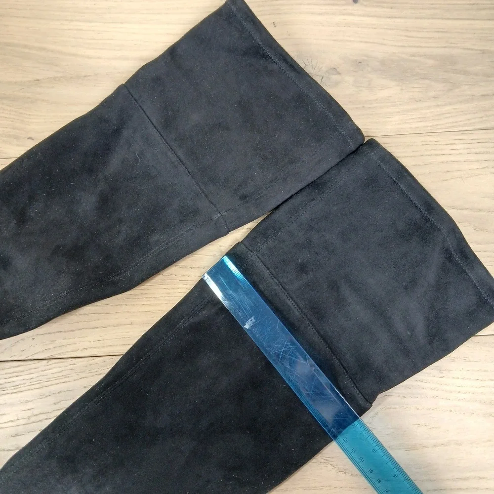 Sam Edelman Over The Knee Boots Women 8.5 Black Leather Block Heel Streetwear